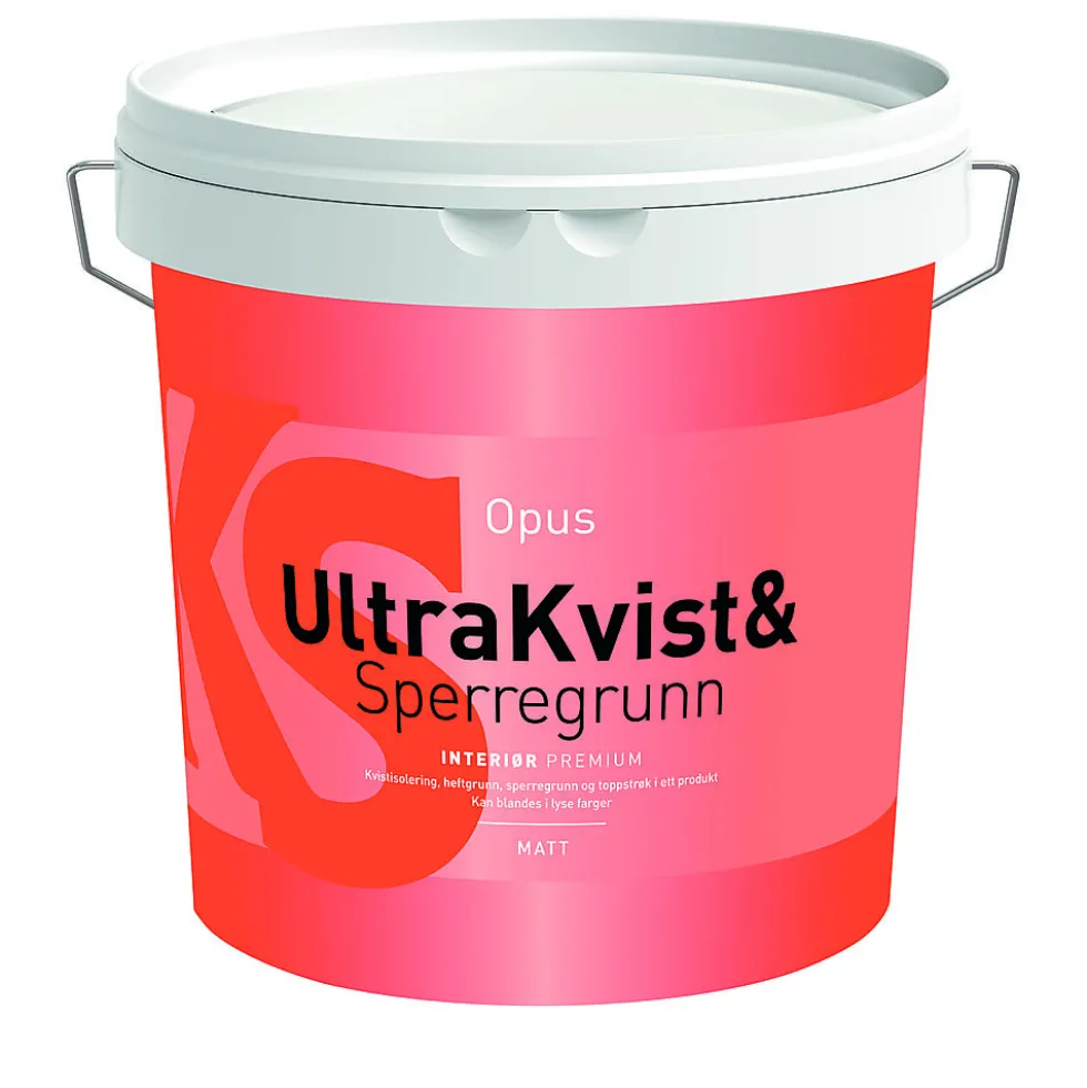 Kvist- og sperregrunn interiør base hvit 2,7 liter