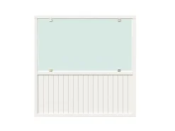 Levegg JANET1 180x180 cm med glass hvitmalt RAL 9016