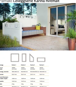 Levegg Karina 1 hvitmalt 90x180 cm