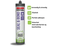 Lim/fug Healthy House Seal&Bond Betonggrå 290ml