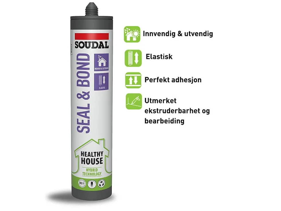 Lim/fug Healthy House Seal&Bond Betonggrå 290ml