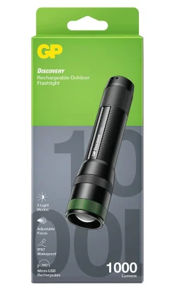 Lommelykt oppladbar CR42 1000 lumen