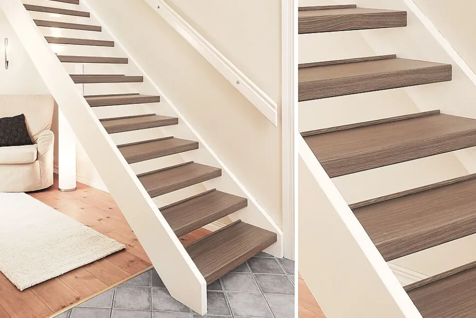 Lundbergs trappefornying Trend laminat grå eik
