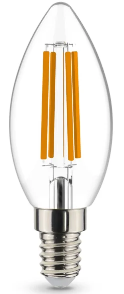 Lyspære led filament kronepære flameswitch E14 4 Watt