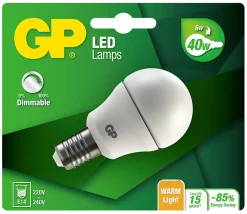 Lyspære led klotpære mini globe dimbar E14 6 Watt