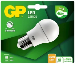 Lyspære led mini globe dimbar E27 6 Watt