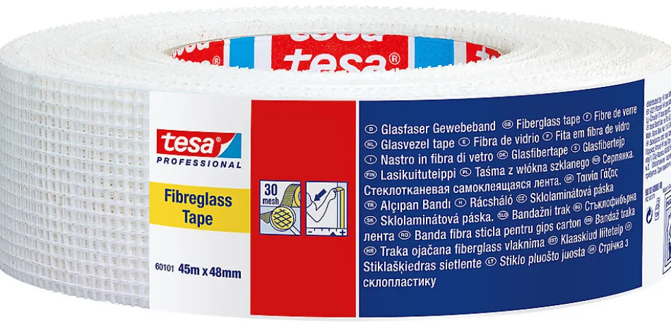 Maleremse 45m x 48mm fugetape i glassfiber