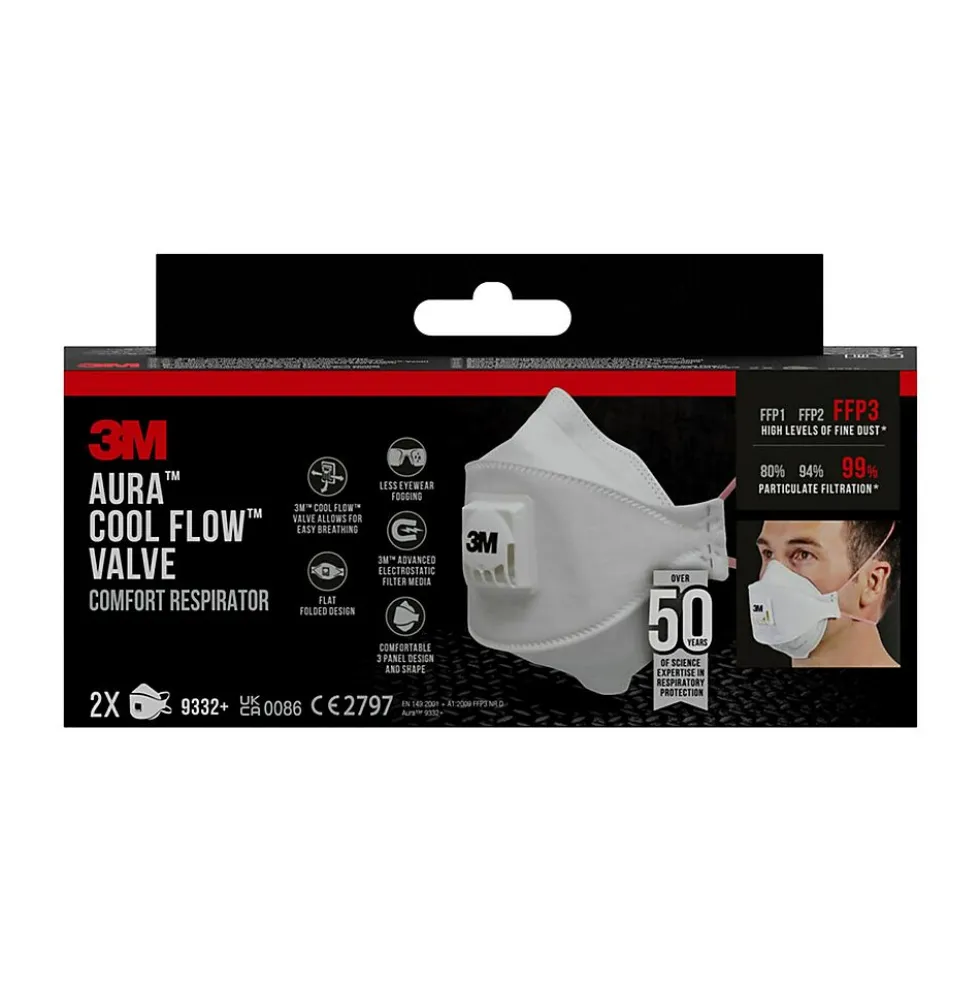 Maske fint støv 9332C2 FFP3