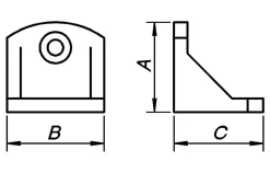 Møbelvinkel 23 mm hvit plast