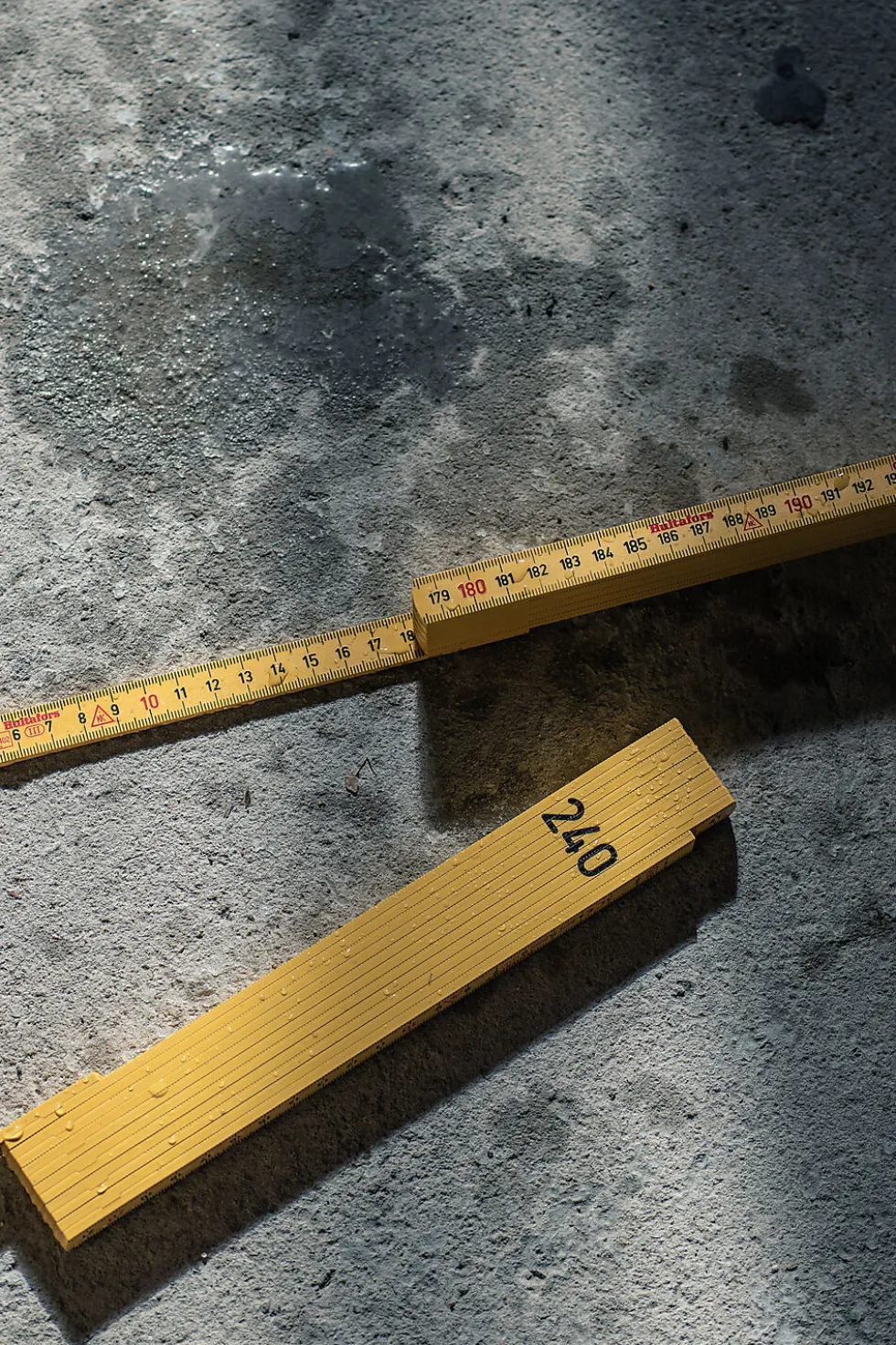 Meterstokk glassfiber gul 240 cm