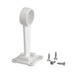 Midtfeste for garderobestang 44x44x95 mm hvit plast