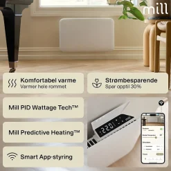 Mill panelovn WiFi Gen 4 700W hvit