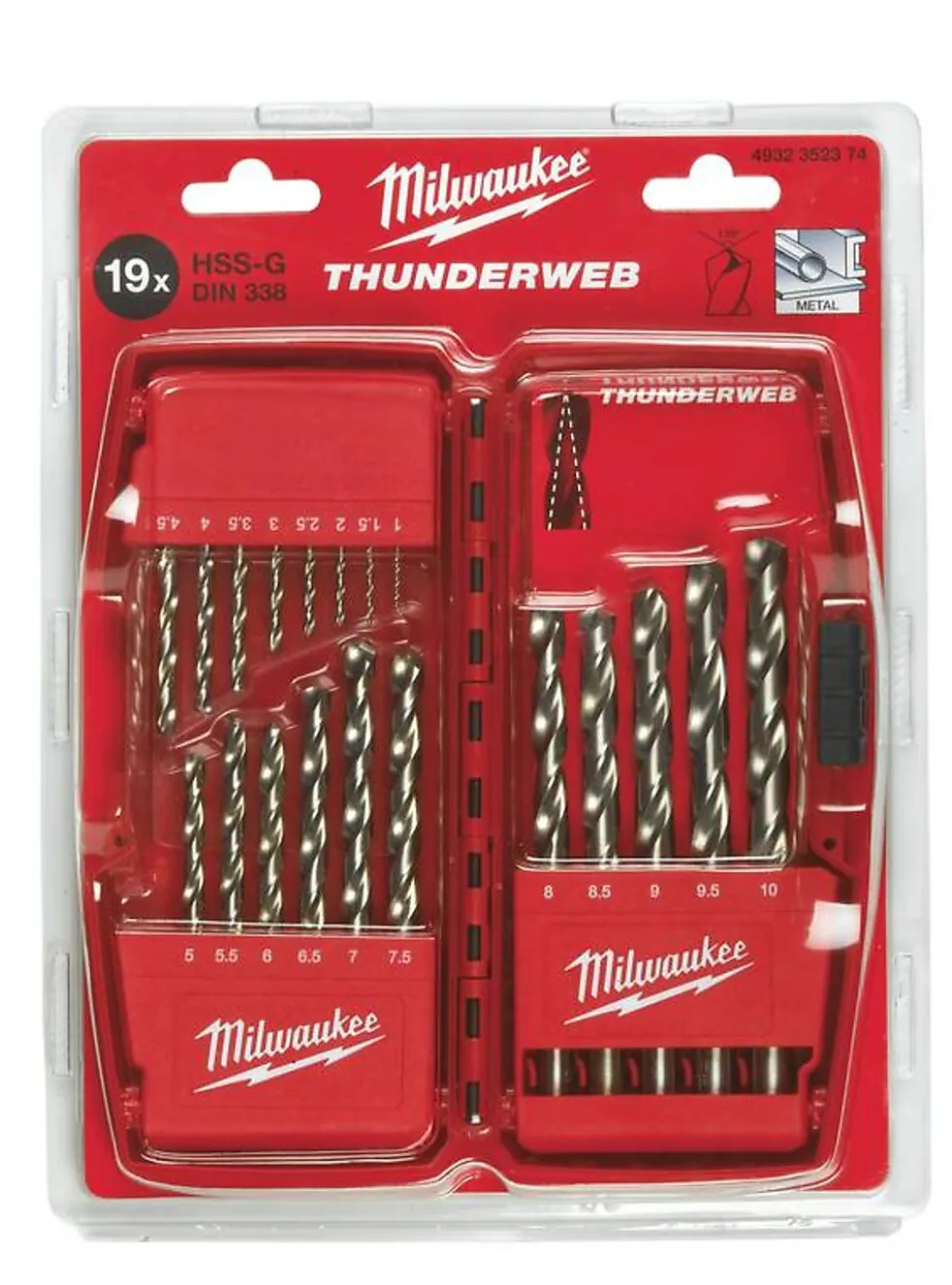 Milwaukee metallbor HSS-G sett P19
