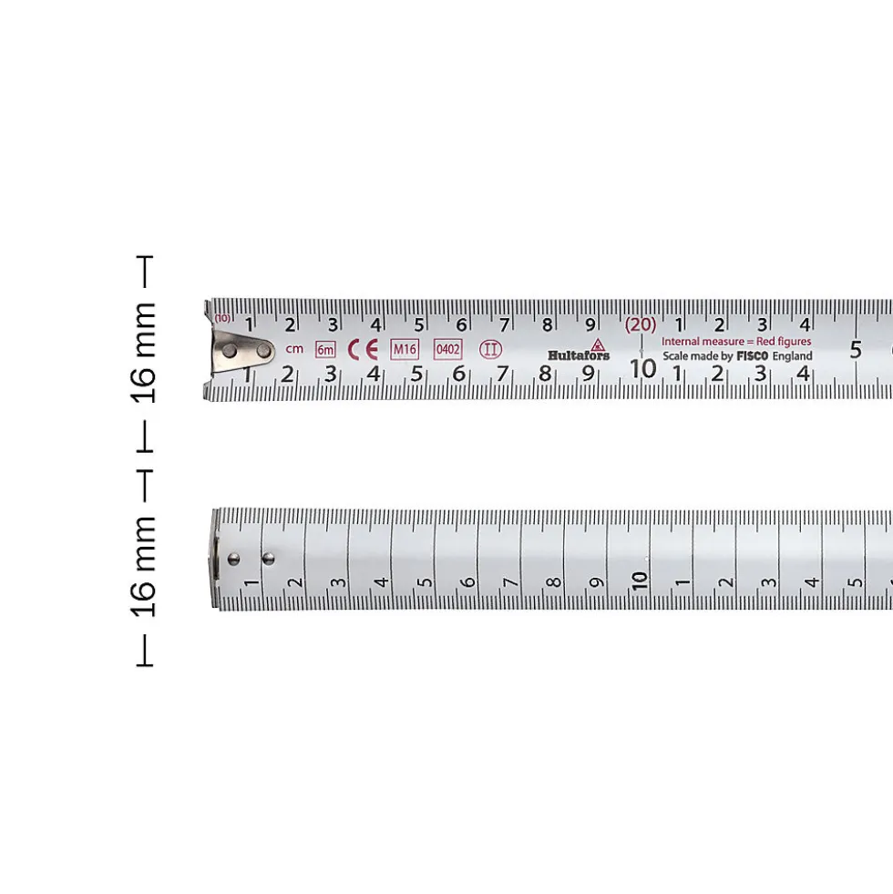 Målebånd med merkefunksjon 6 meter
