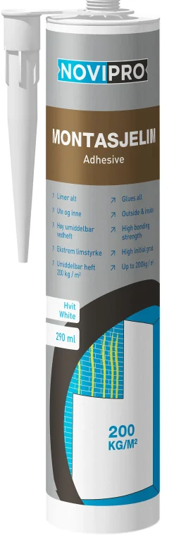 Montasjelim hvit 290 ml