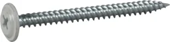 Montasjeskrue 4,2x50 hvit a200skarp spiss tre/stål