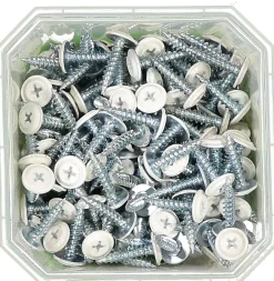 Montasjeskrue 4,2x19 hvit a250skarp spiss tre/stål