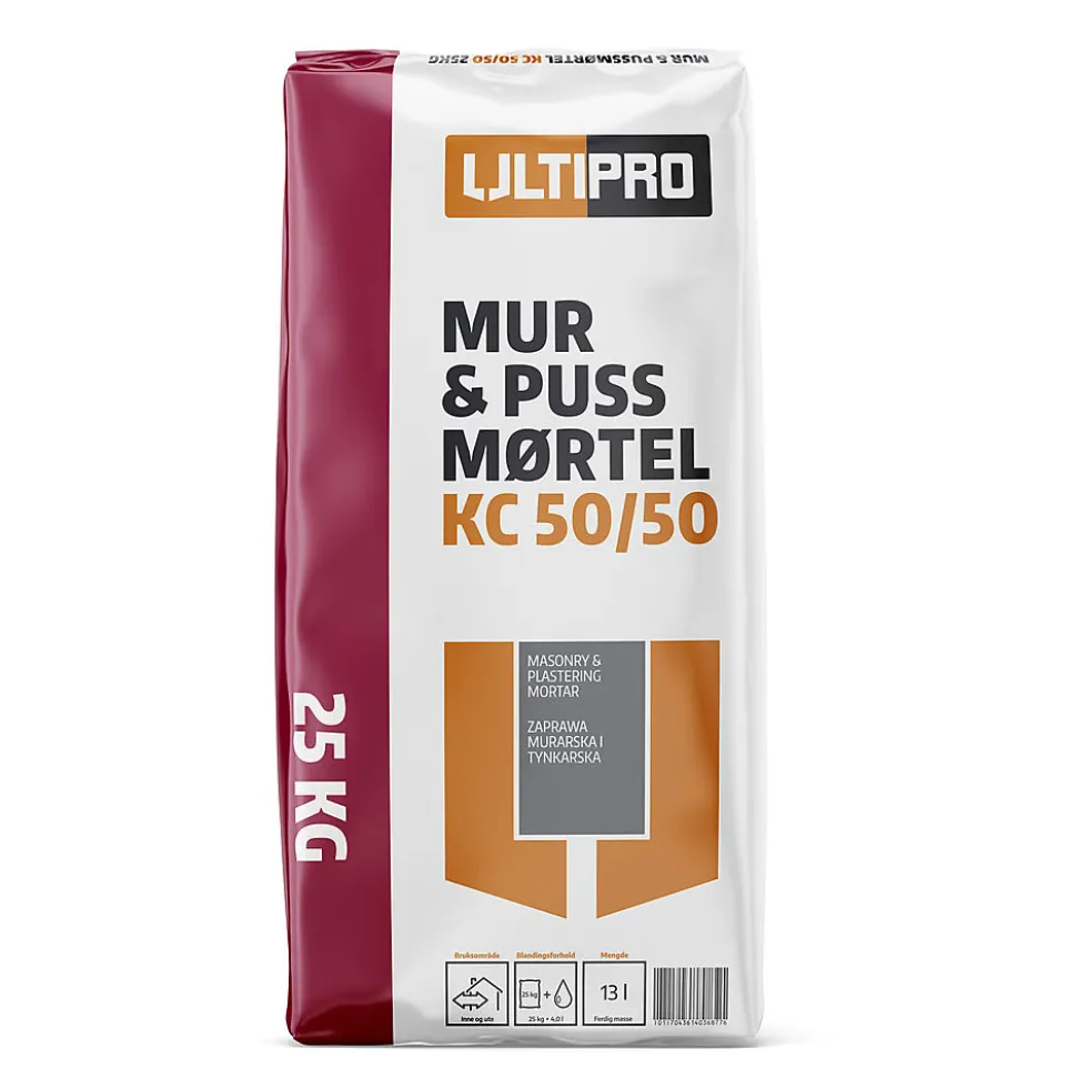 Mørtel mur/puss KC50/50 SG 25 kg