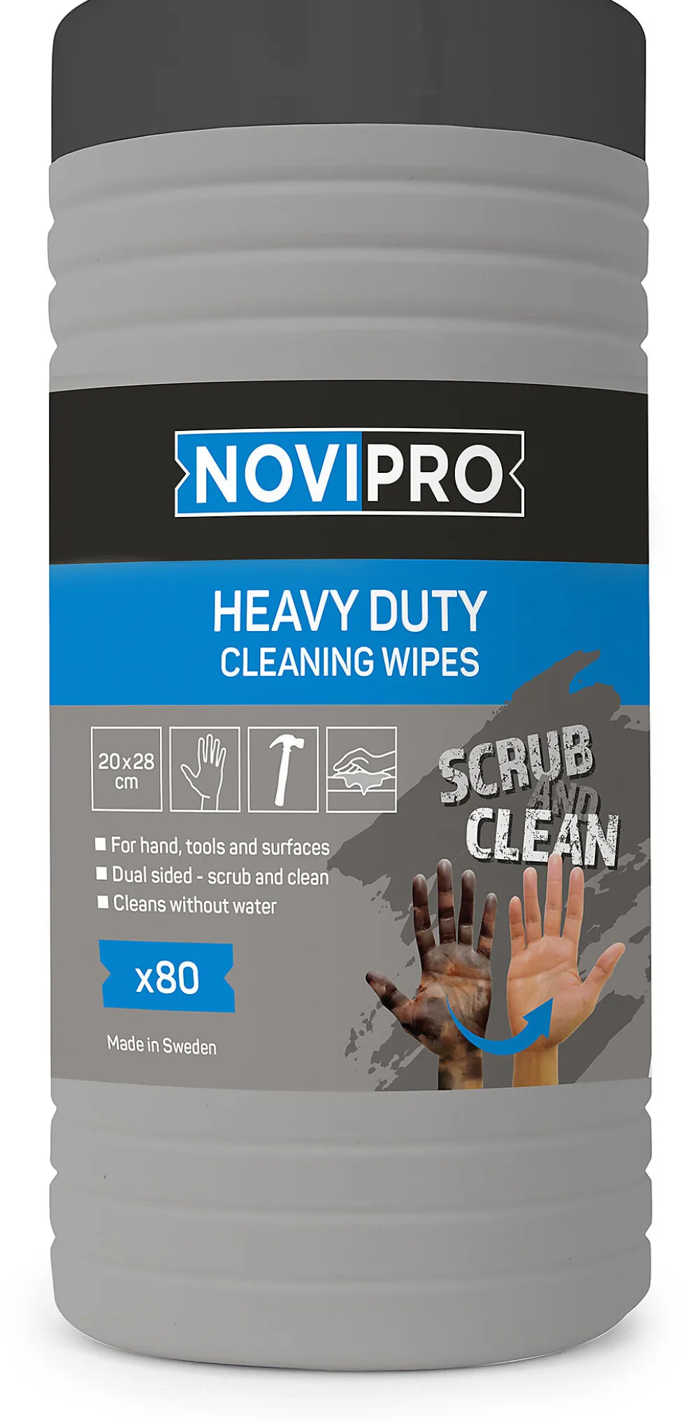 Novipro wipes heavy duty skrubb 80 stk