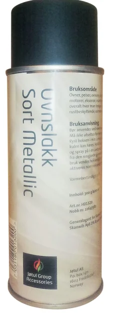 Ovnslakk 400 ml sprayboks sort metallic lakk-senotherm til rør