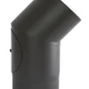 OVNSRØR Ø125 45GR.KNE M/L SORT MATT EMALJE
