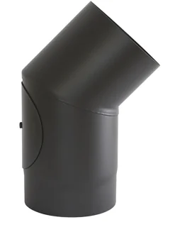 OVNSRØR Ø125 45GR.KNE M/L SORT MATT EMALJE