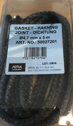 Pakningssnor 5 meter ø 8,6 mm