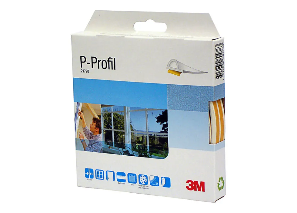 P-list 21720 6m hvit 5,5x9,0mmx6,0mtr epdm-gummi