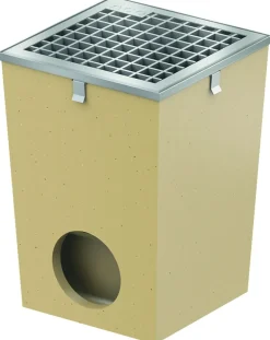 Punktsluk med galv gitterrist 25,5 x 25,5 x 35,2 cm m/galv kant