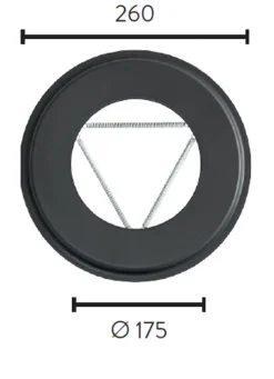 Pyntering ø175 ø260 utv sort mbe matt sort emalje 2,3mm