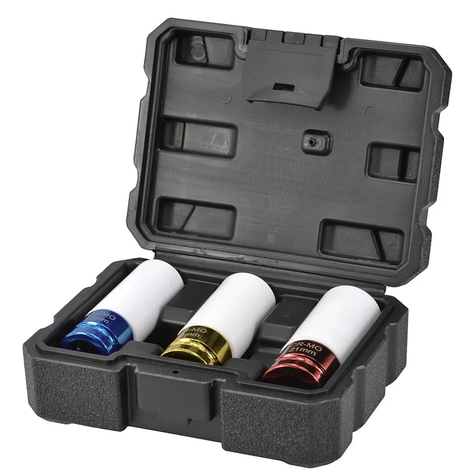 Q-Tools kraftpipesett 3 deler 17, 19 og 21 mm