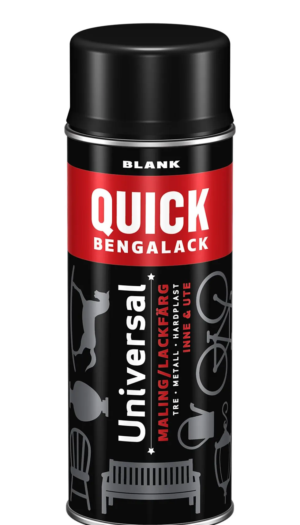 Quick Bengalack spray sort silkematt 400 ml
