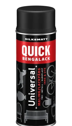 Quick Bengalack spray sort silkematt 400 ml