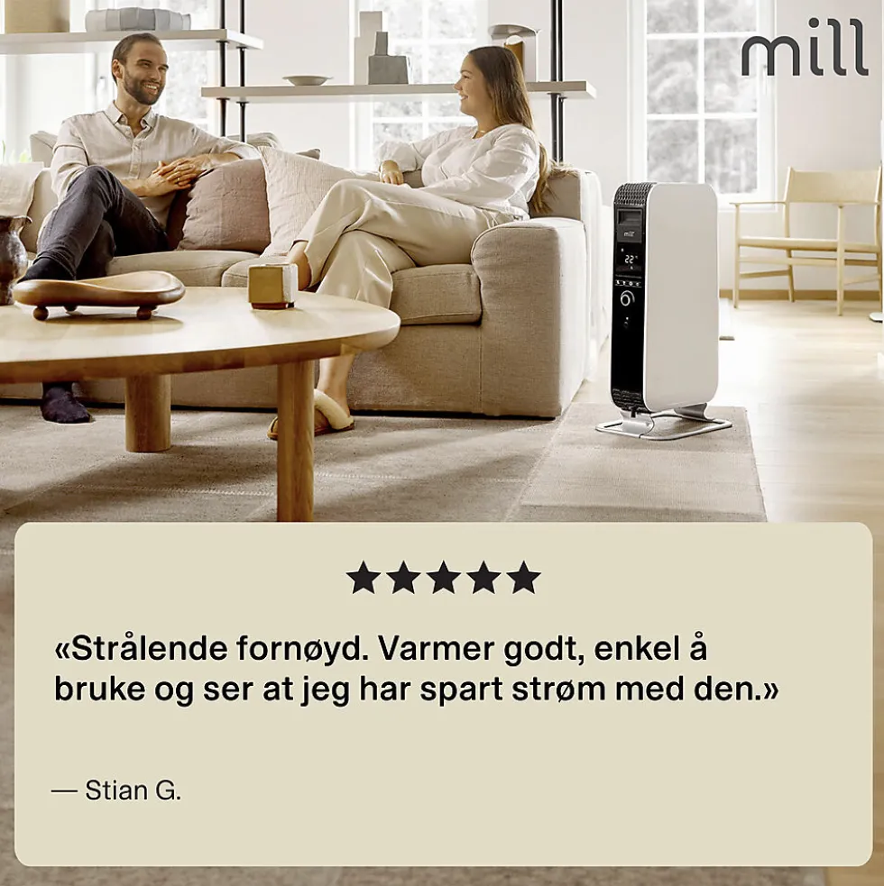 Radiator oljefylt 1500W med WiFi