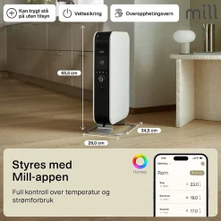 Radiator oljefylt 1500W med WiFi