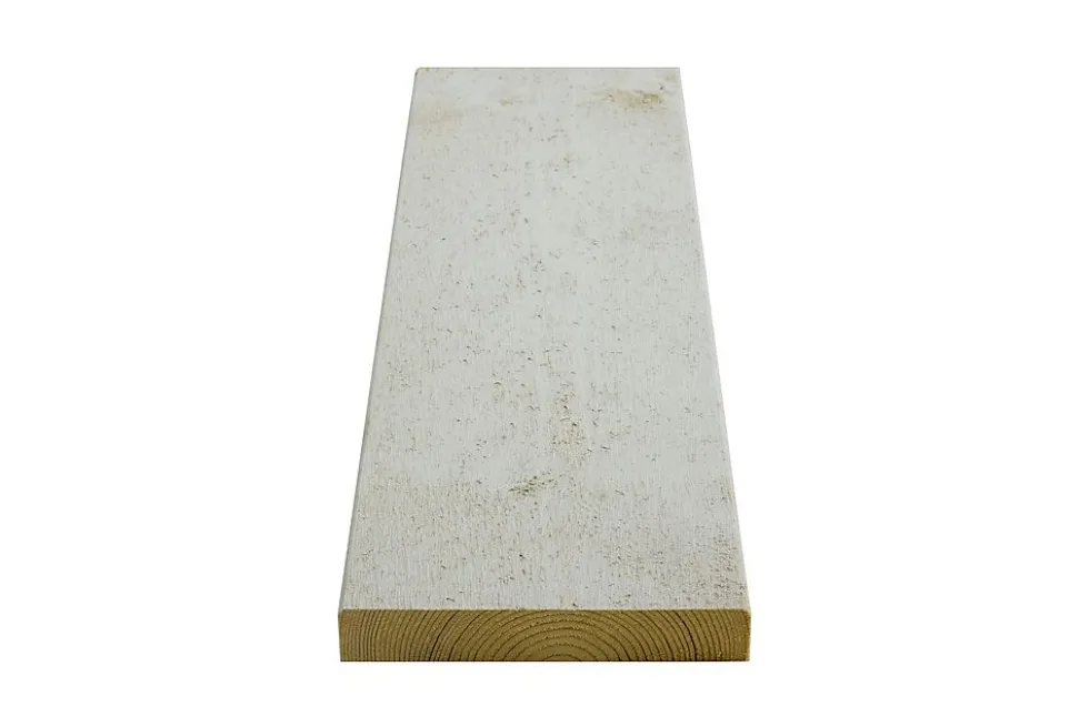 Rektangulær kledning gran grunnet 16x98x5400 mm hvit