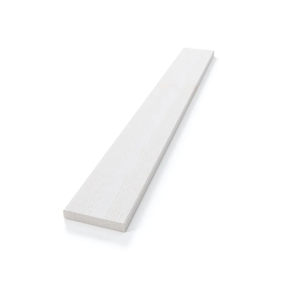 Rektangulær kledning gran grunnet 16x98x5400 mm hvit