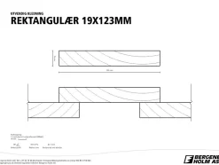 Rektangulær kledning Nord 19x123 mm behandlet gran