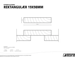 Rektangulær kledning 19x98 mm grunnet gran
