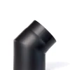 Røkrør kne ø150x45° kort sort2,0mm varmebestandig sort lakk