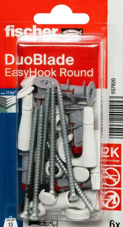 Rundkrok DuoBlade m/gipsplugg 6 stk