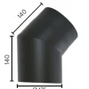 Røykrør ø175 45gr kne uten luke mbe matt sort emalje 2,3mm