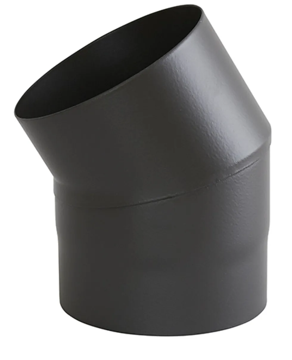 Røykrør kne Ø150 mm 30° uten luke