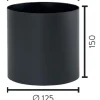 Røykrør ø125-ø125 skjøtemuffe mbe matt sort emalje, 1,1mm