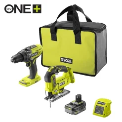 Ryobi combo kit 18V ONE+ bor-/skrutrekker med slag og stikksag
