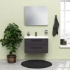 Servantskap 80 cm sort eik med servant