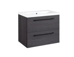 Servantskap 80 cm sort eik med servant