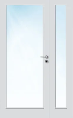 Sidefelt innerdør Sletten Kompakt helglass hvit 40x210 cm