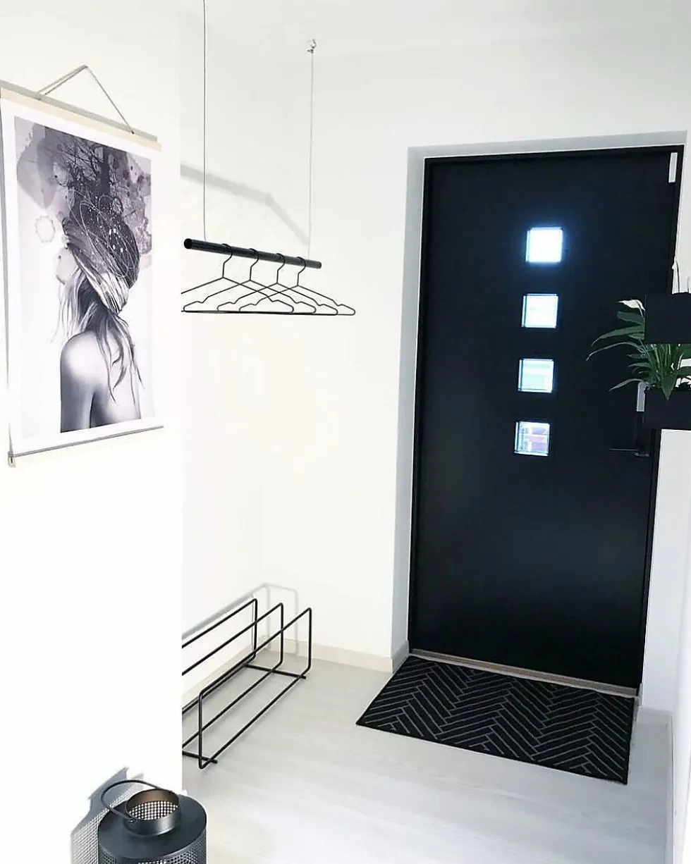Sidefelt Larvik til ytterdør hvit 40x200 cm