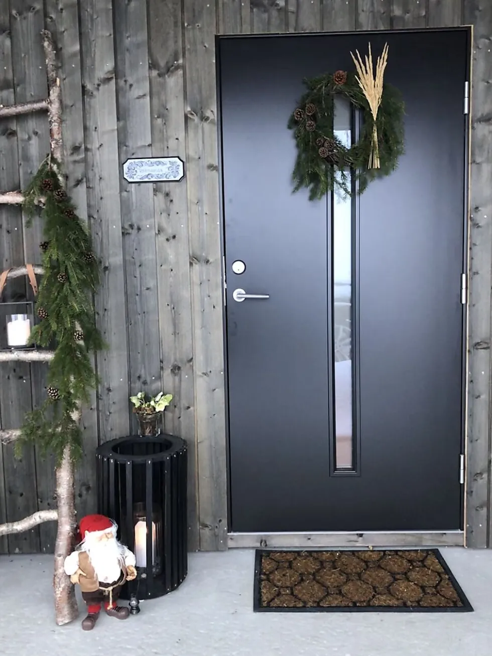 Sidefelt ytterdør Hovdeby med frostet glass hvit 40x200 cm